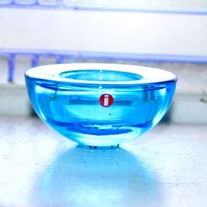 Iittala Ballo Votive Candle Holder in Blue Glass